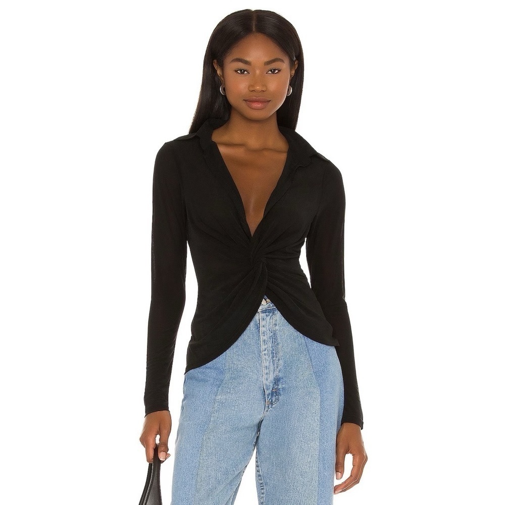 ❤️Superdown Deja Twist Front Top in Black S